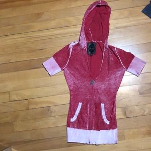 Guess zip up hooded shirt